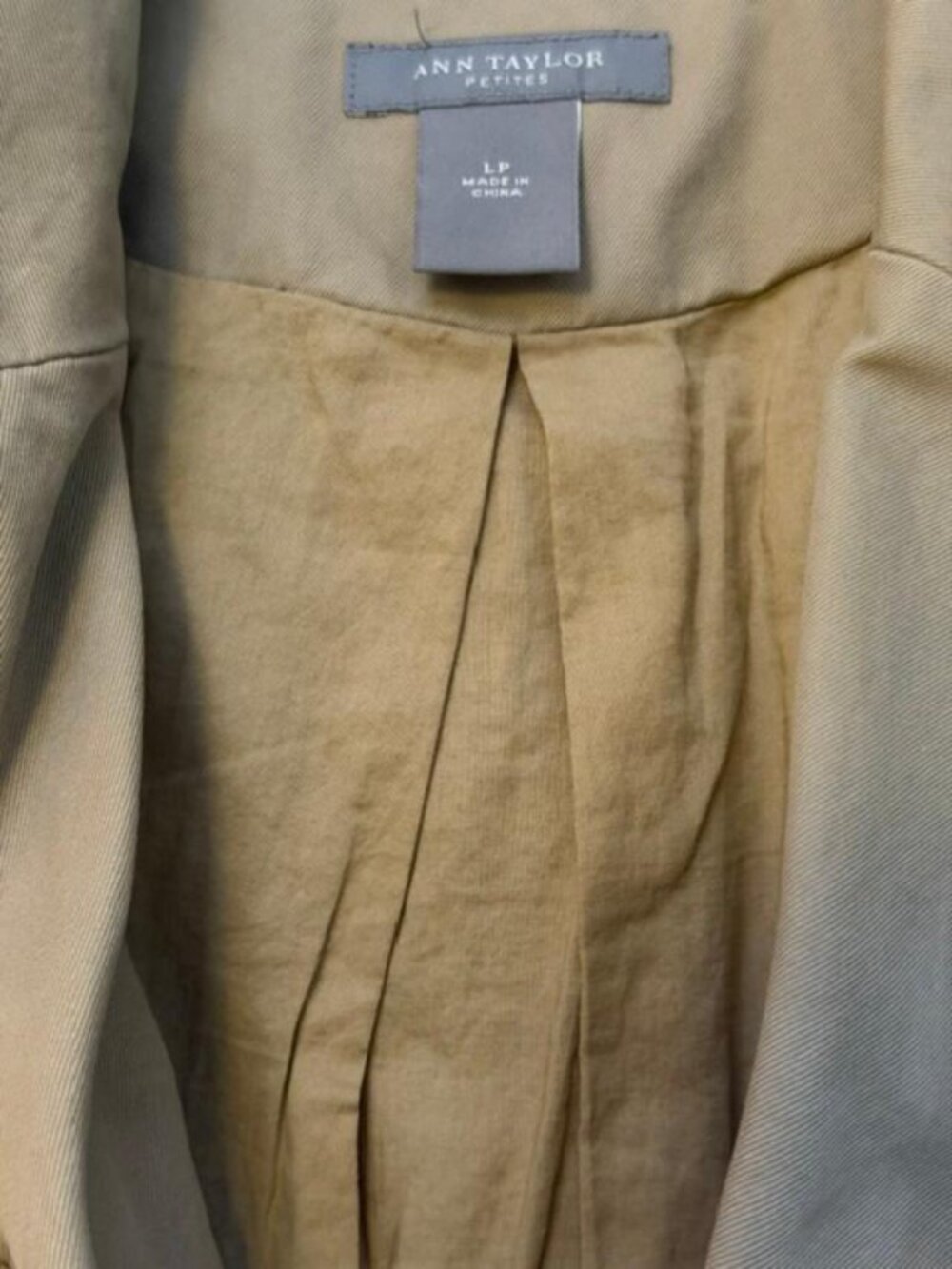 Ann Taylor Khaki Safari Jacket-100% Cotton-Size PL - Picture 9 of 9